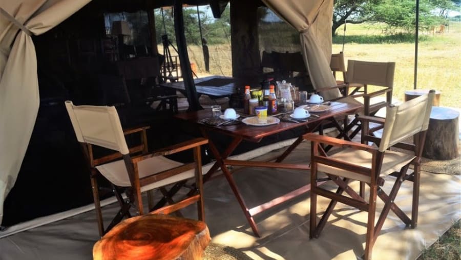 Enjoy a meal at your tented camp