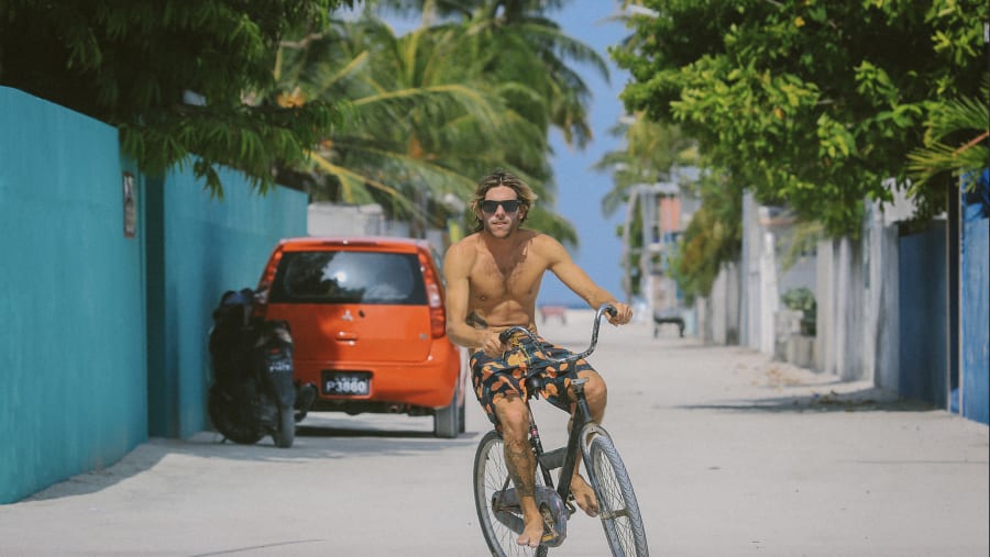 Cycling near the beach