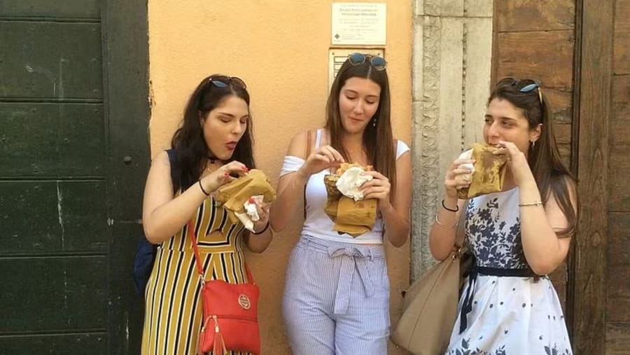 Travellers in the Vatican neighborhood