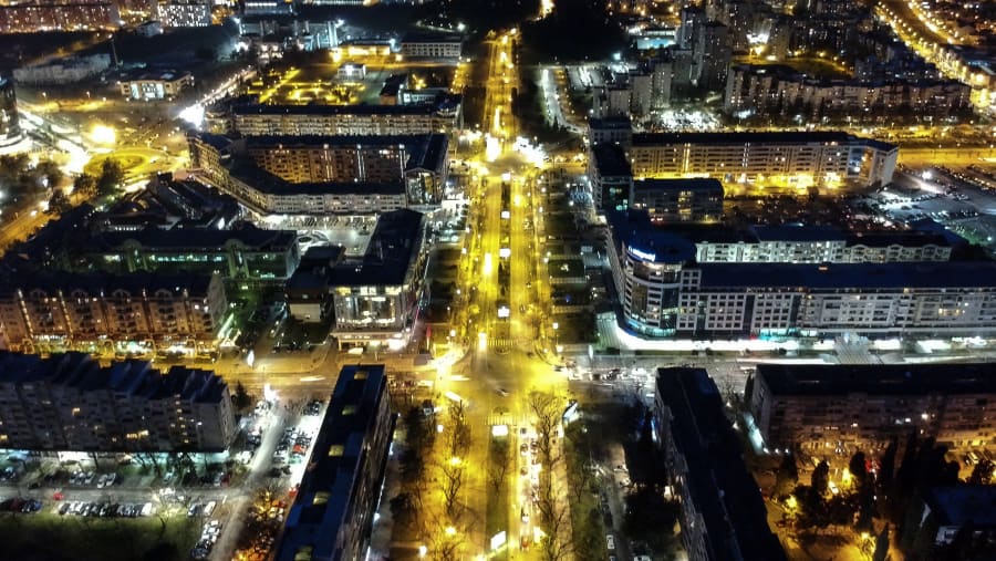 Podgorica at Night - Monte Mare Travel