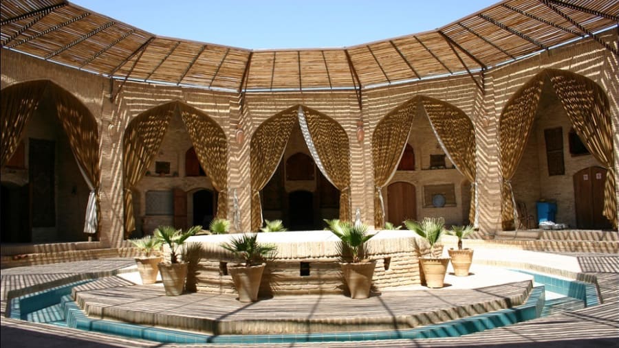 Rest at the Zein-Al-Din Caravanserai in Iran