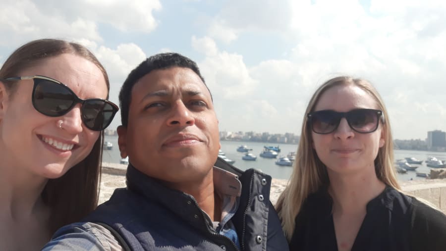 Happy guests and guide at Alexandria
