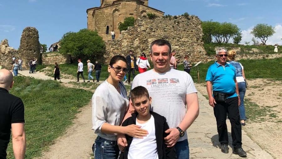 Travelers at the Jvari Monastery