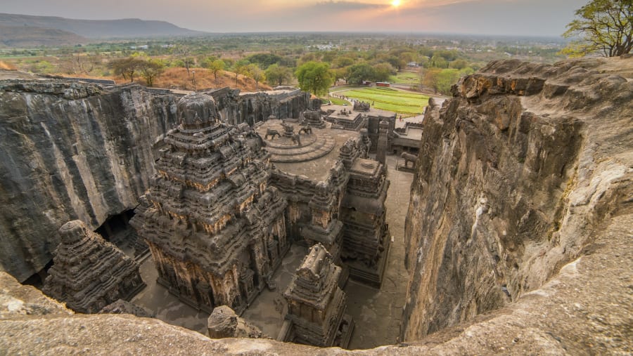 Kailas temple in Ellora caves complex.