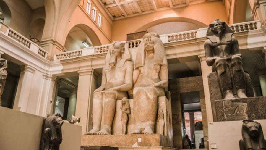 Colossal statue of Amenhotep III and Tiye