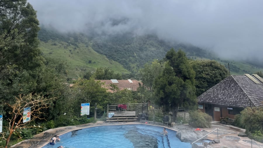 View of the lush hills
