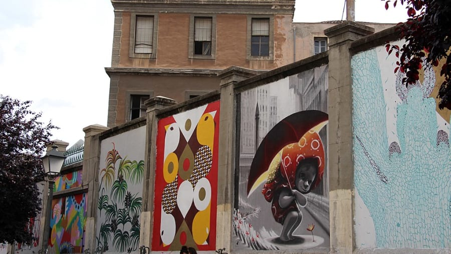 Calle de Embajadores Street art at the former Tobacco Factory of Embajadores in Lavapiés, Madrid