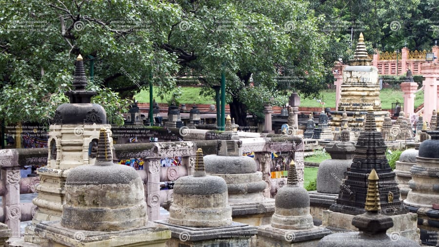 Surrounding of Mahabodhi Temple in Bodhgaya