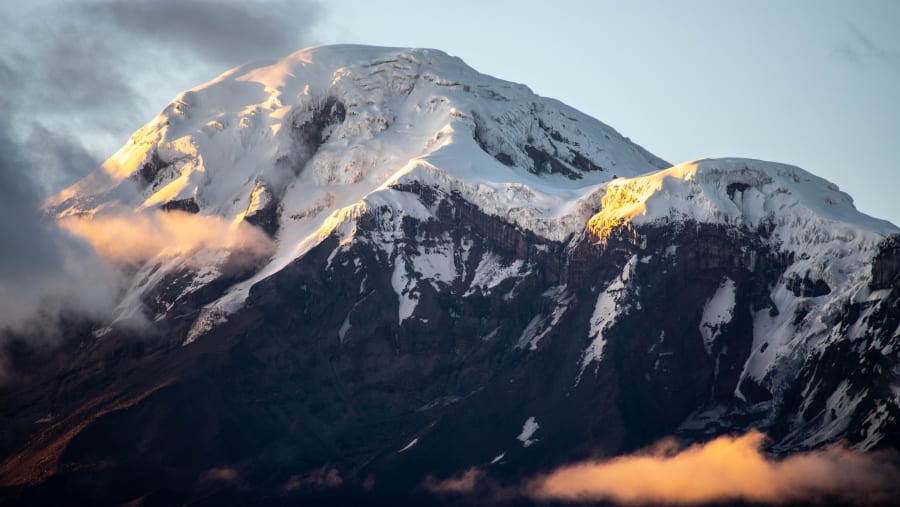 Chimborazo summit seen from Riobamba city
