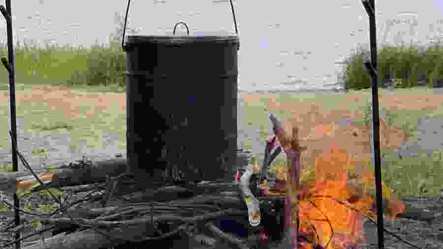Burning wood
