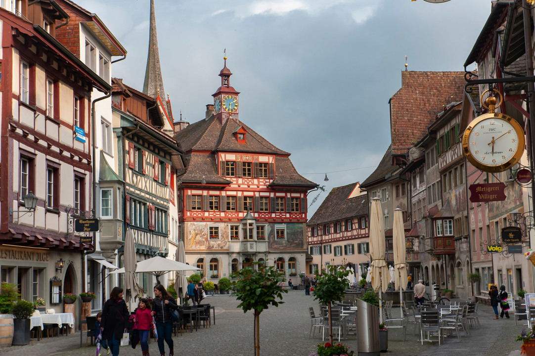 Rhine Falls, Castle Laufen, Stein am Rhein frescoed old town