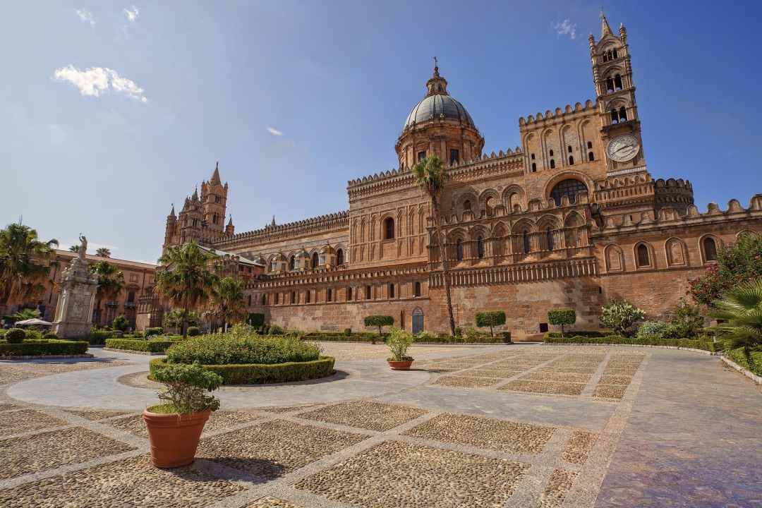 Monreale Cathedral, the monastery's cloister, Piazza Guglielmo II, an old bakery in town