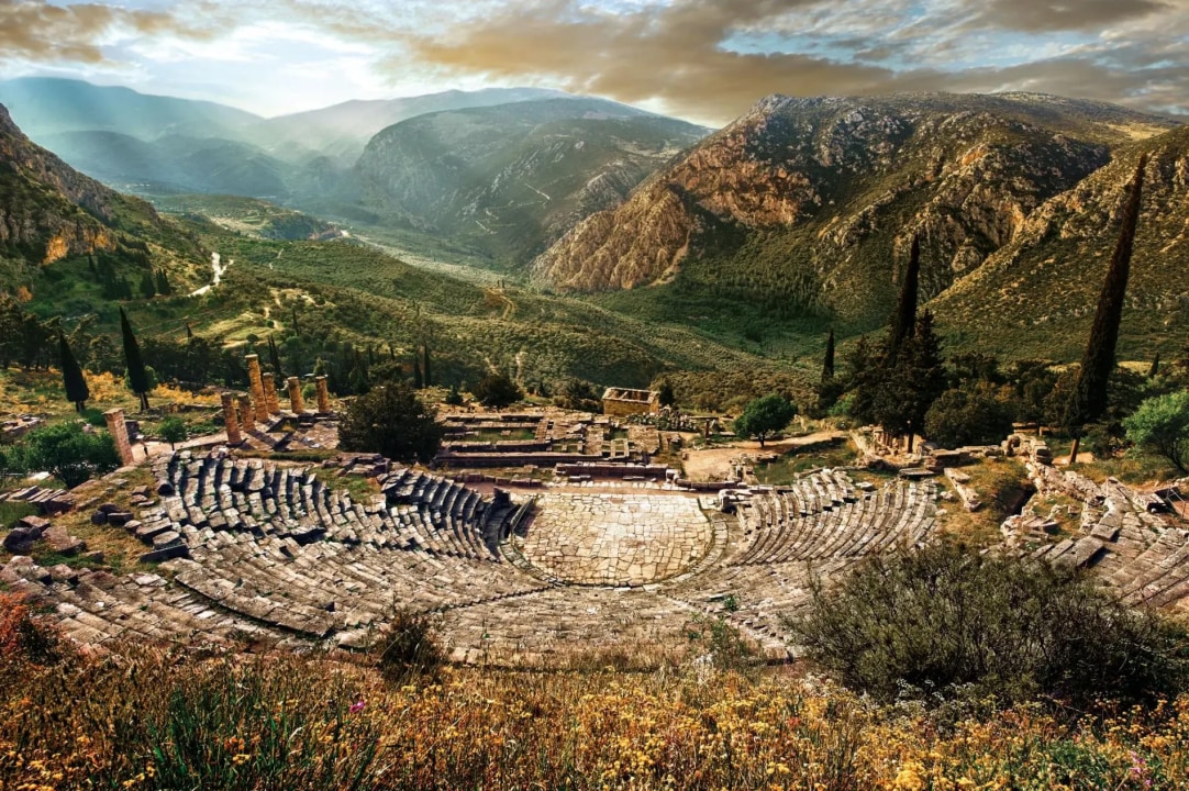 Parthenon, Temple of Apollo (Delphi), Meteora monasteries, Rila Monastery