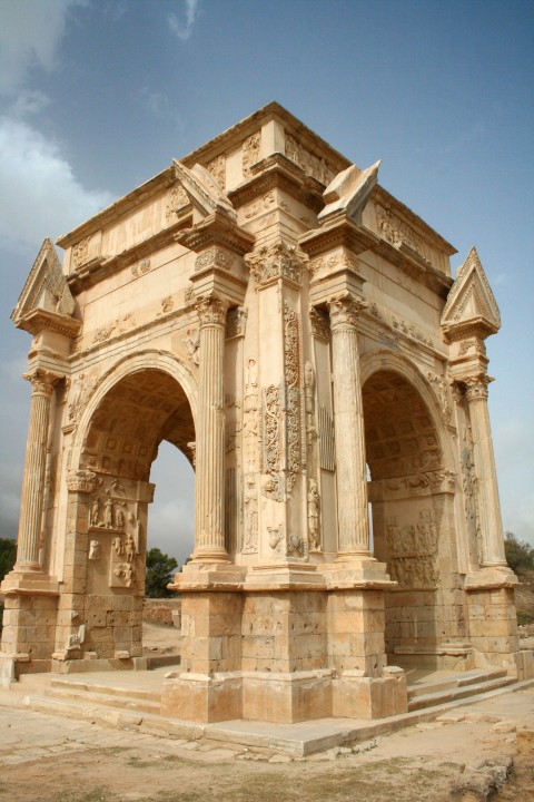 Sabratha Roman Theatre, Punic Mausoleum of Bes, Leptis Magna Imperial Forum, Arch of Marcus Aurelius