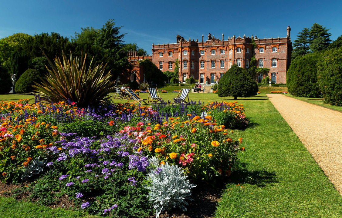 Hughenden Manor, Benjamin Disraeli's luxurious private study, the formal gardens, orchards, and woods, Chiltern Hills