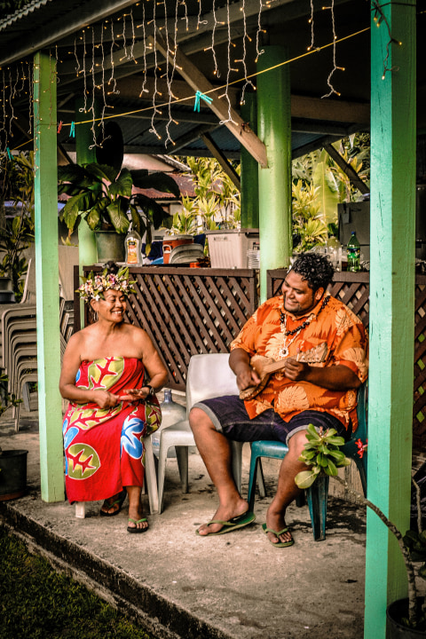 Rarotonga homes, tropical garden, Atiu Island brewed coffee