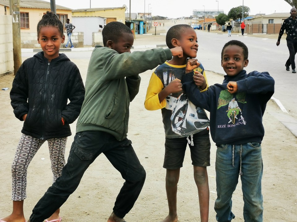 Mondesa Township streets, open market, schools and kindergartens, local township choir