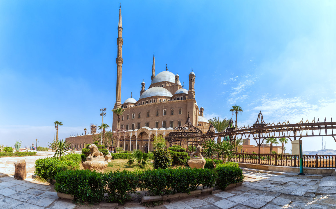 Egyptian Museum treasures, Cairo Citadel panoramas, Muhammad Ali Mosque domes, Khan el-Khalili market stalls