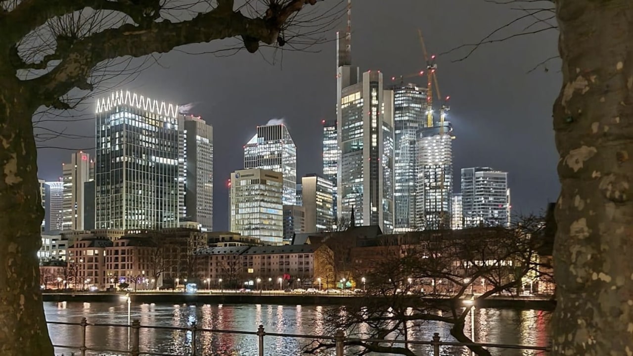 Alte Oper, Galleria bird's-eye view, Römer, reconstructed Altstadt