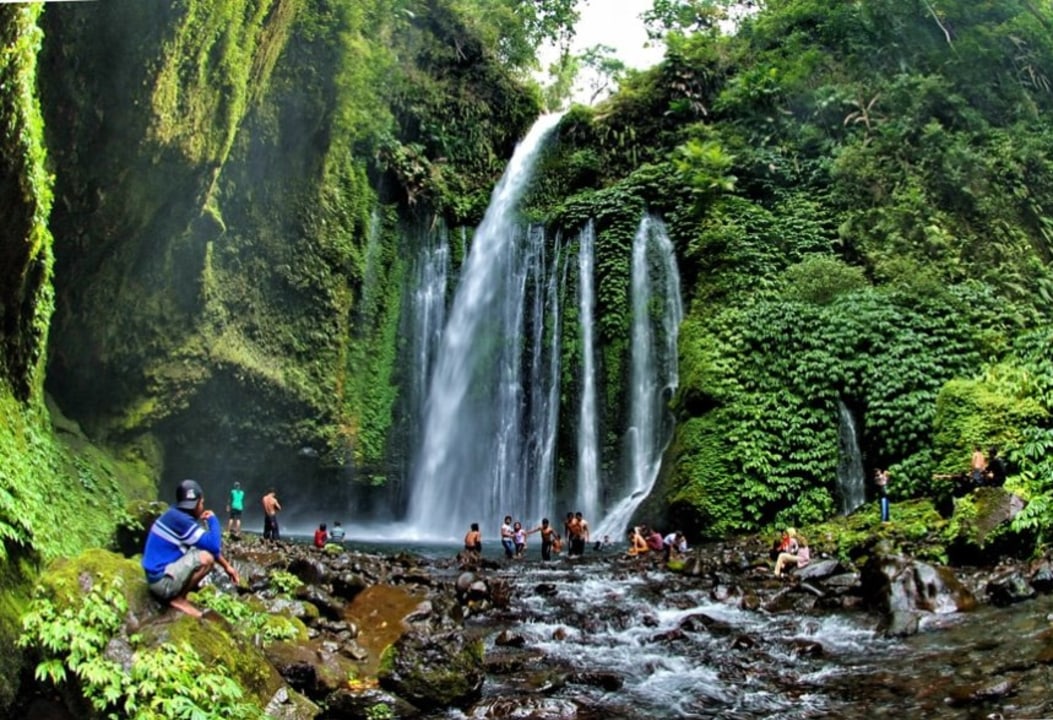 Malimbu Beach, Gili Islands, Sendang Gile Waterfall