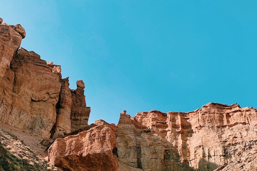 Charyn Canyon cliffs, Valley of Castles rock formations, Kolsay Lakes on the northern slope of the Tian Shan Mountains, Kaindy Lake mirror waters