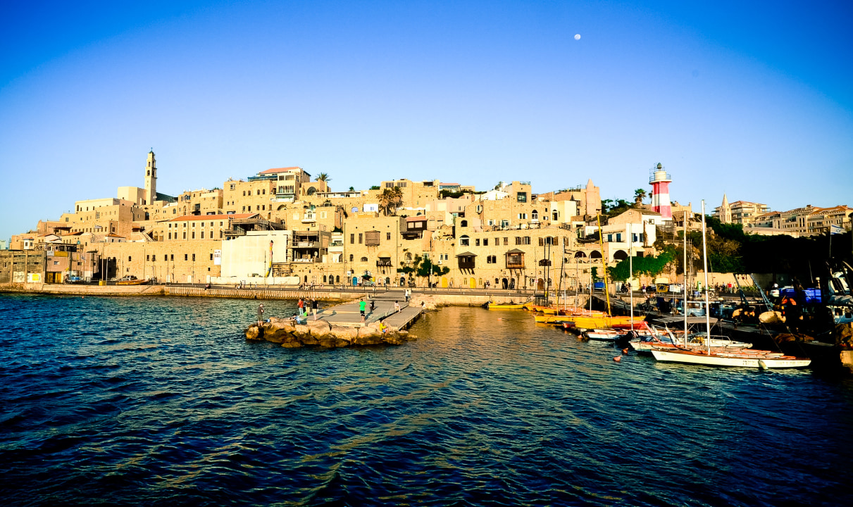 Old Jaffa alleyways, The port of Jaffa waterfront, Flea Market stalls, Tel Aviv coastline