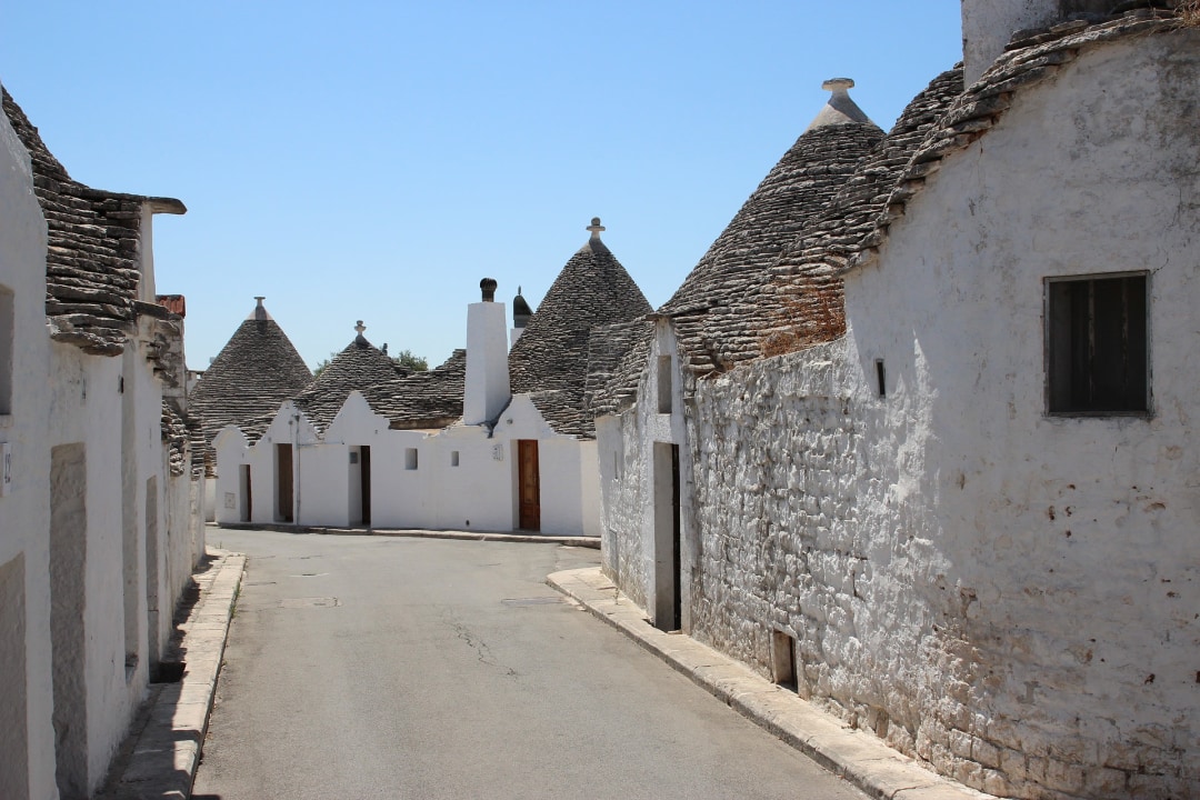 Trulli houses of Alberobello, Castel del Monte, Grotta di San Michele in Monte Sant'Angelo