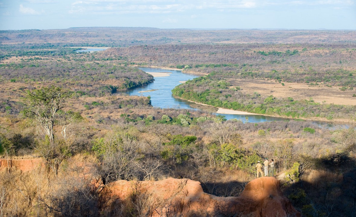 Selous Game Reserve, Rufiji River, Hippo Camp, wetlands and acacia forest