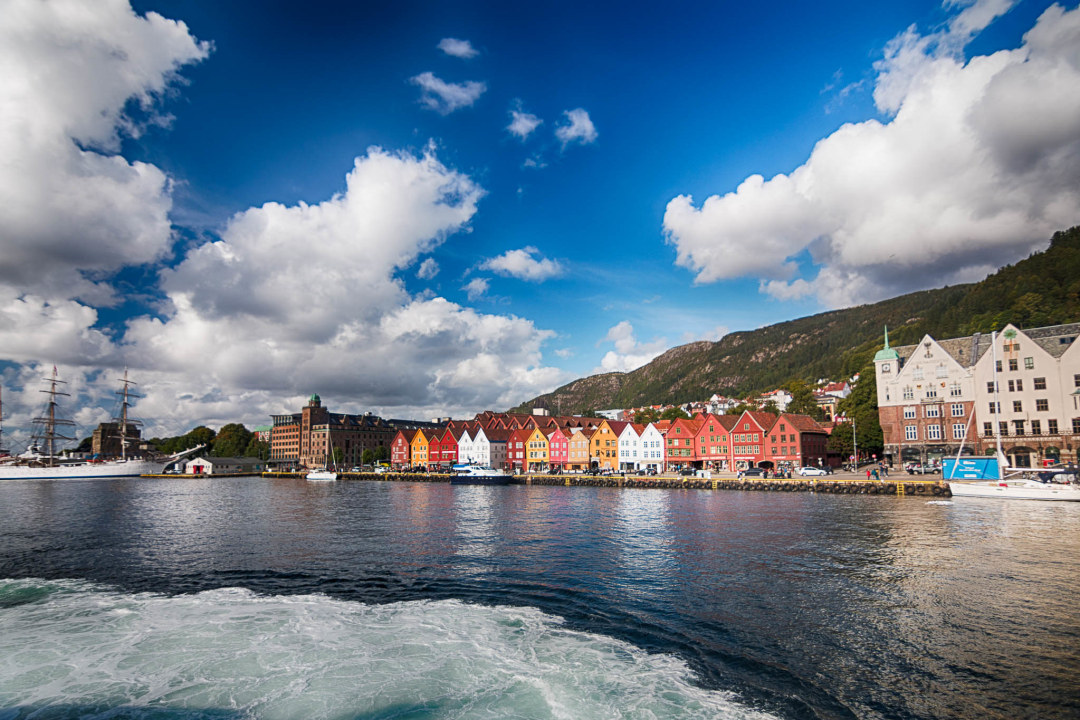 Views over Bergen harbour, Sandviken's narrow cobblestone streets, the white Nordhordland bridge