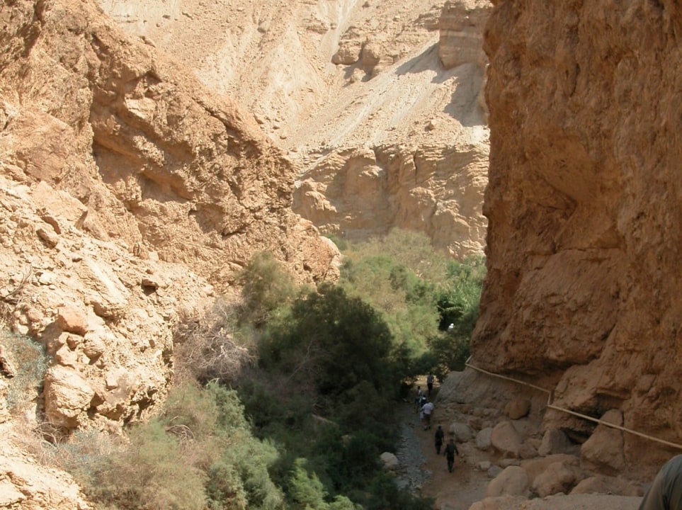 Masada cliff-top, Ein Gedi Nature Reserve oasis, Dead Sea shores
