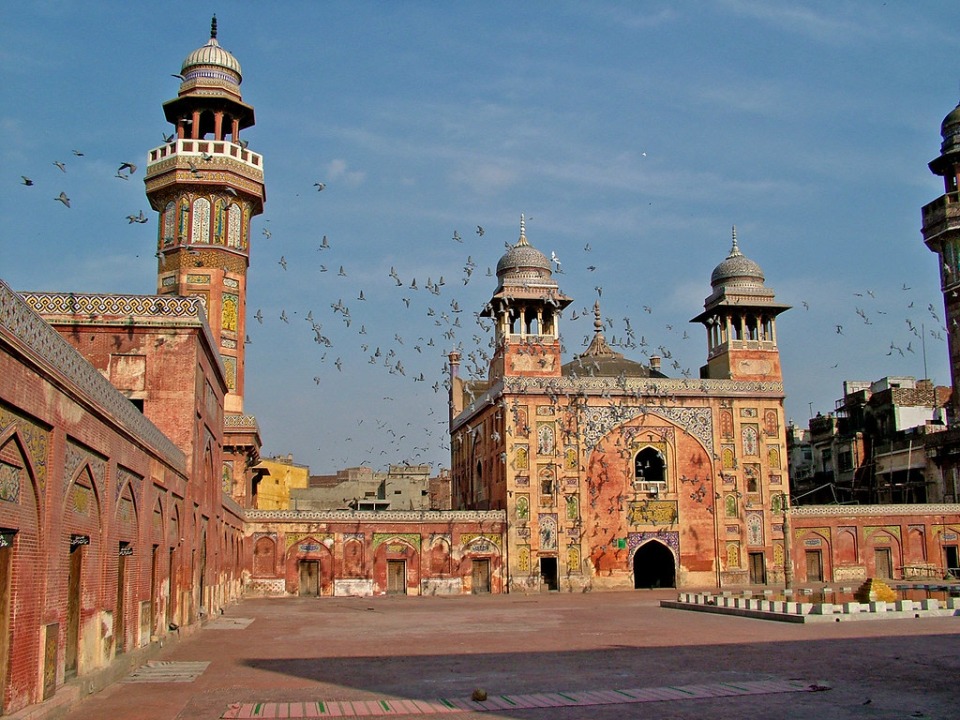 Badshahi Mosque courtyards, Lahore Fort ramparts, Wagha Border ceremony, Shalimar Gardens terraces