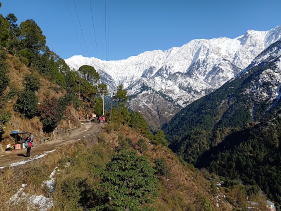 McLeod Ganj hill lanes, Dal Lake Shiva mandir, Naddi Village, Dhauladhar mountains