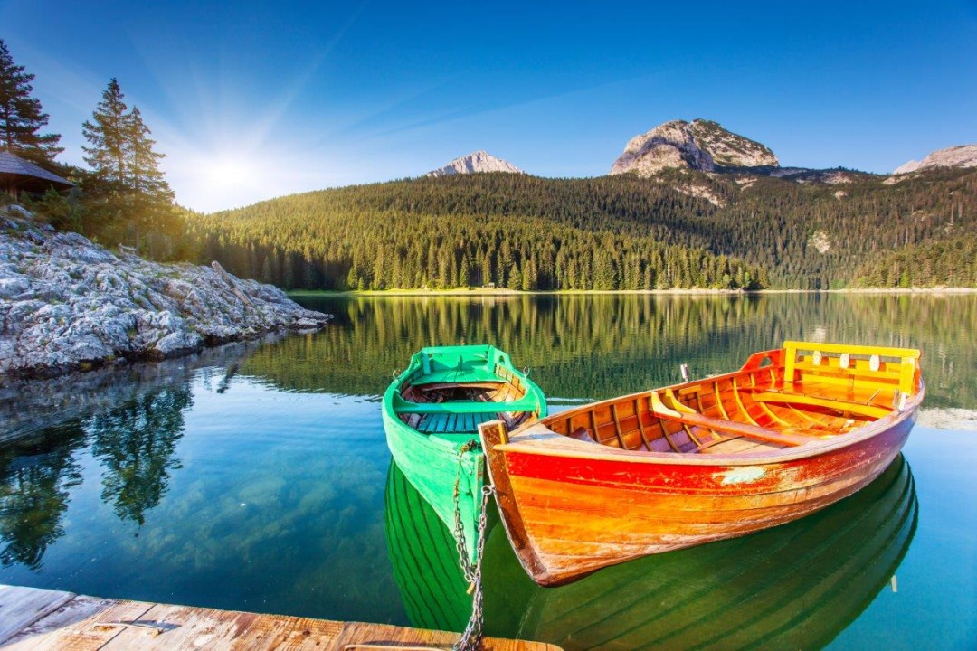 Morača Canyon "Platije", Biogradska Gora rainforest and lake, Black Lake beneath the high mountains of Durmitor