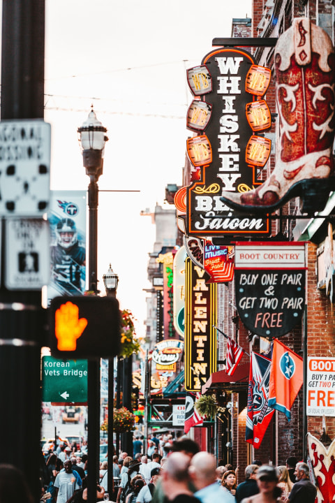 Nashville streets, civil rights sites, Southern food, American music
