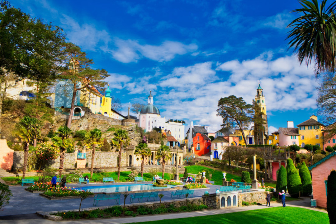 Portmeirion village, Conwy's castle walls, Swallow Falls, Nant Gwynant pass