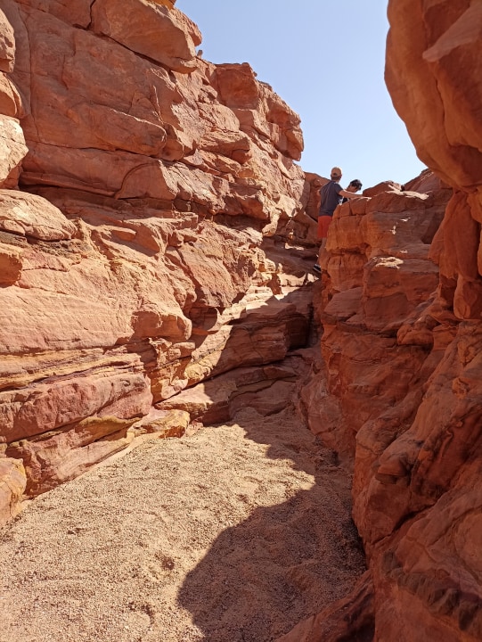 Mountains of Wadi Ghazala, Colored Canyon cliffs, seaside Dahab City