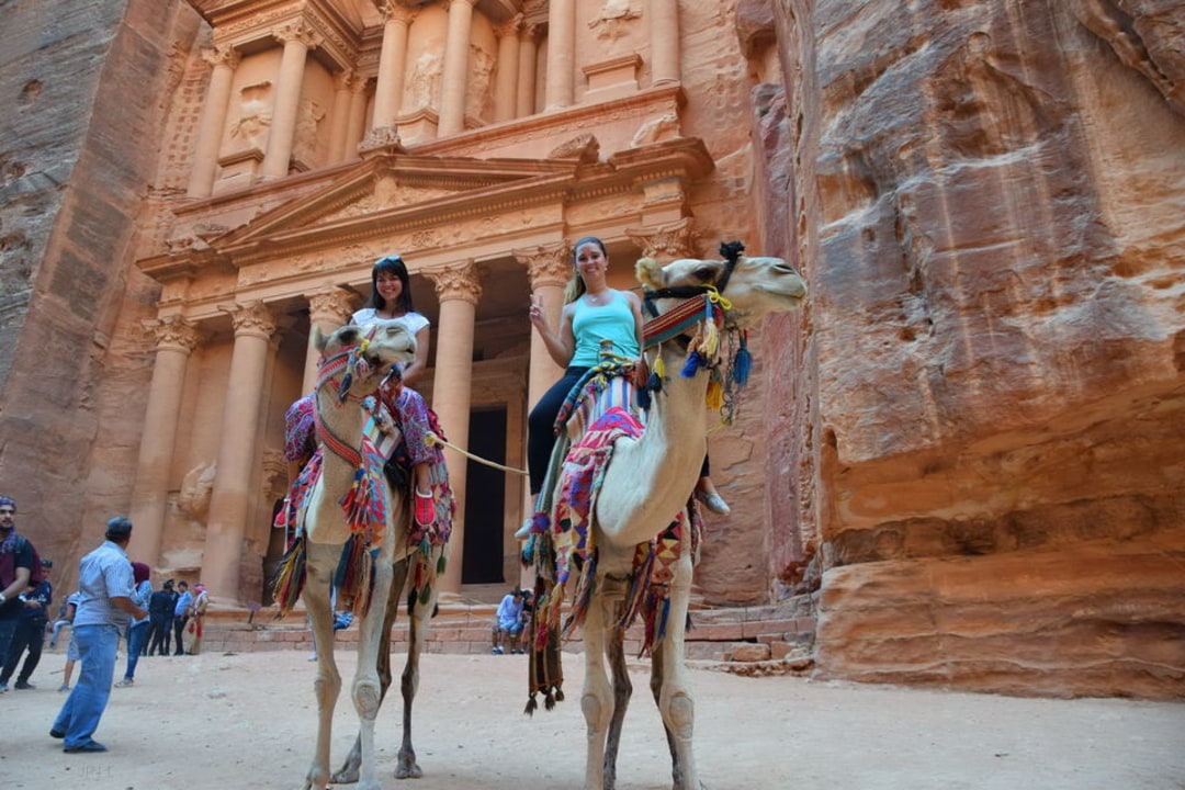 Petra rock-cut façades, Ad Deir, Wadi Rum desert