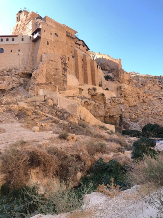 Mar Saba Monastery, Cave of St. Sabas, the cliffs of the Kidron Valley