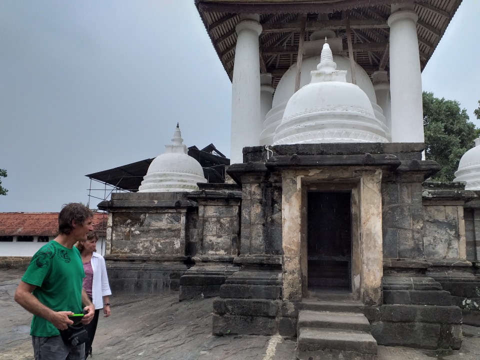 14th-century Gadaladeniya Vihara, Hindu-Buddhist Lankatilaka Vihara, wood-carved Embekka Devalaya