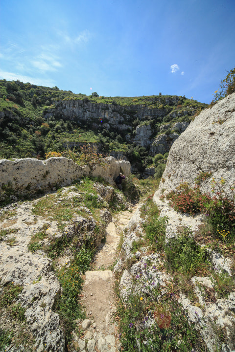 Pantalica rupestral necropolis, Anapo Valley, natural swimming pools