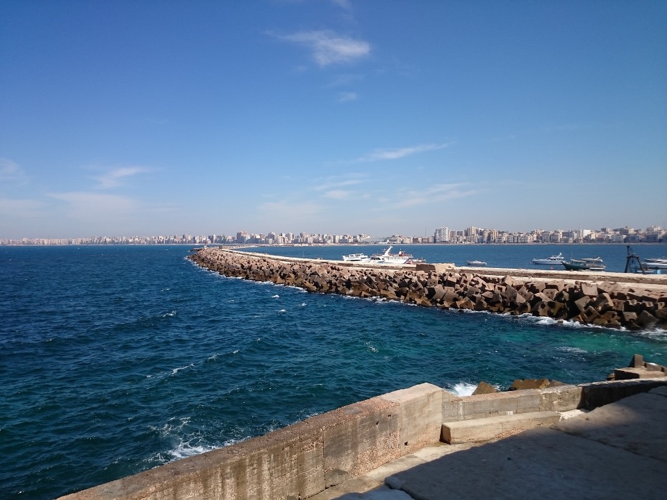 Old Alexandria, the Palace of Queen Cleopatra, the Mediterranean Sea