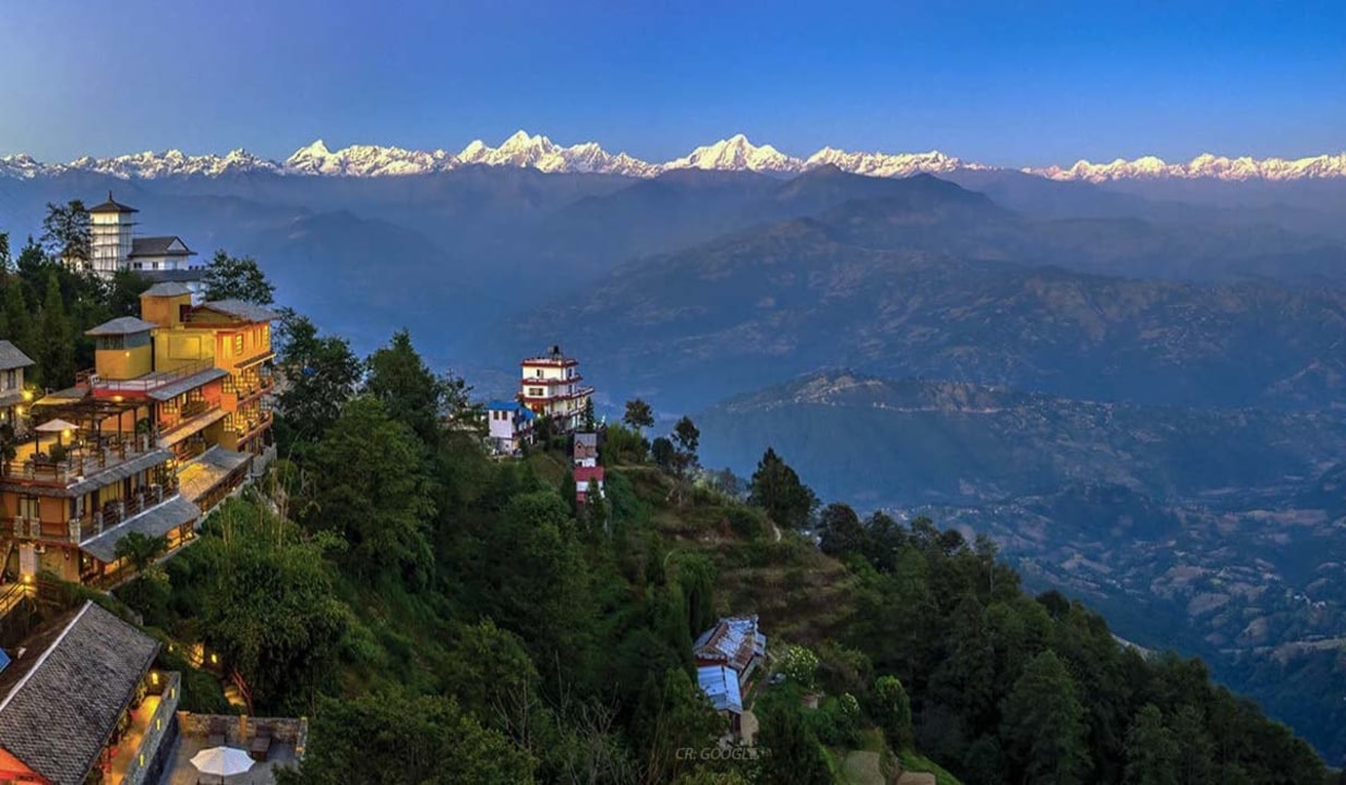 Sunrise over Nagarkot, ridge walk to Changu Narayan Temple, Chisapani forests