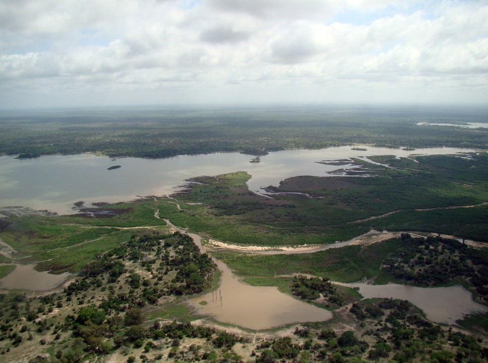 Rufiji River boat rides, Selous Game Reserve savannah grasslands, rocky outcrops