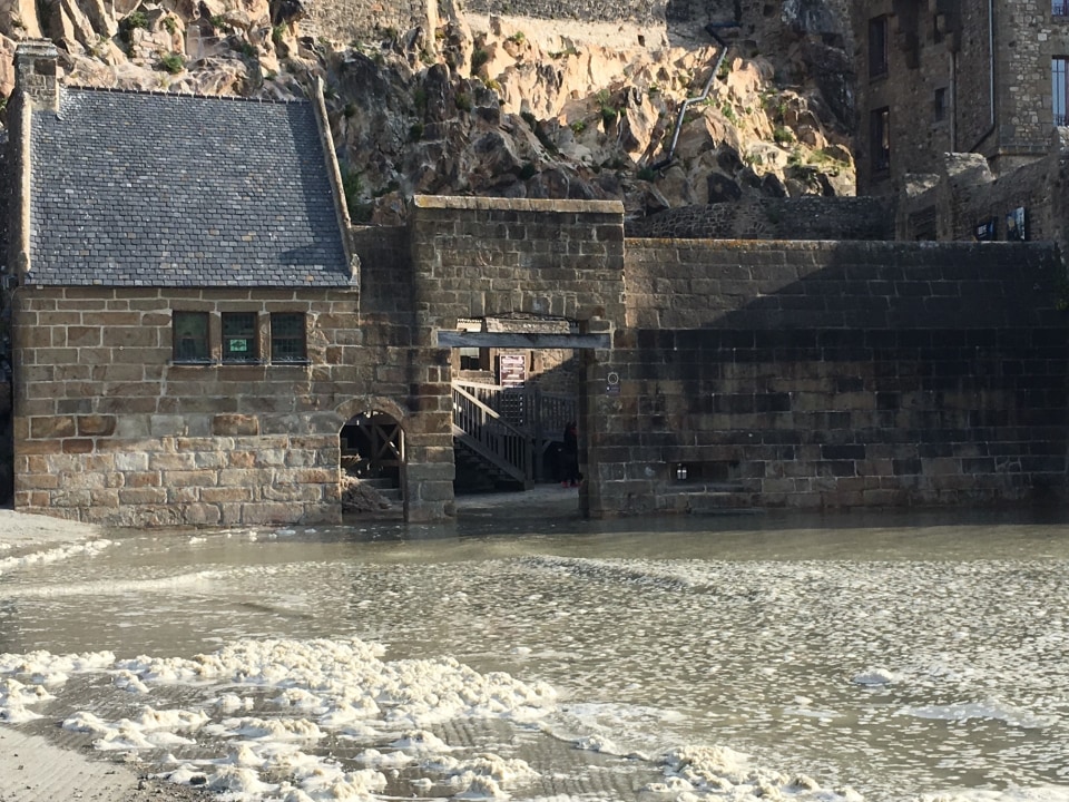Normandy countryside, medieval village, abbey of Mont Saint Michel