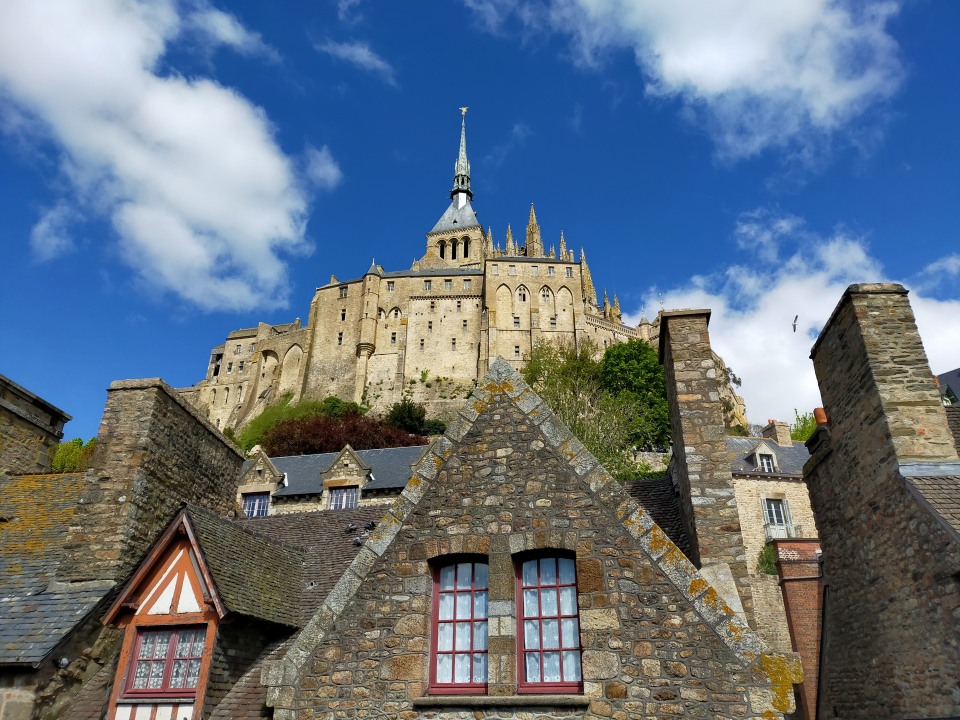 Abbey of Mont Saint Michel, village of Mont Saint Michel, ramparts and the bay