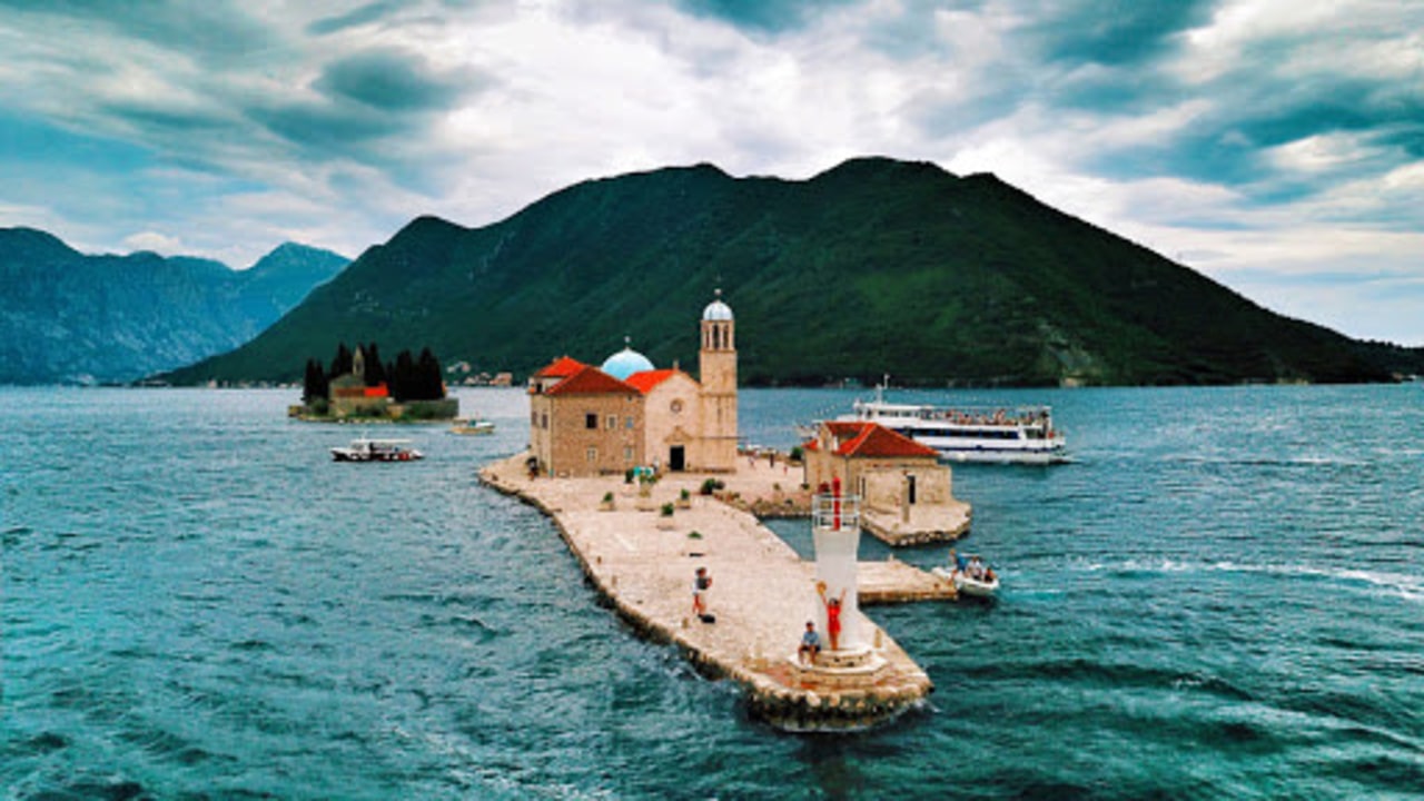 Boka Bay, Our Lady of the Rocks, Perast's baroque houses, Risan Roman villa mosaics
