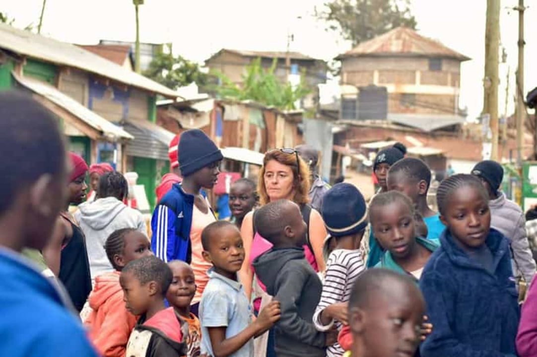 Kibera narrow lanes, children's centre, beadwork factory, Nairobi city centre