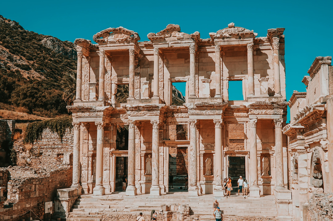 Arcadian Way, Celsus Library facade, Grand Theatre