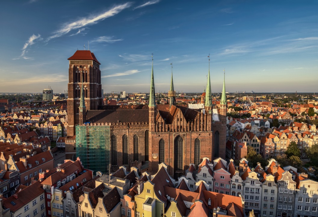 Mariacka Street, the banks of the Motława River, St. Mary's Church, Golden Gate
