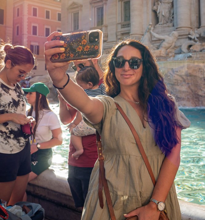 Trajan’s Column, Piazza Venezia crossroads, Trevi Fountain, Pantheon dome